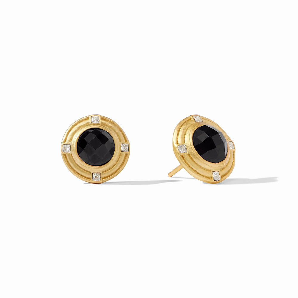 Julie Vos Astor Rose Cut Stone Studs in 24k Gold Plate