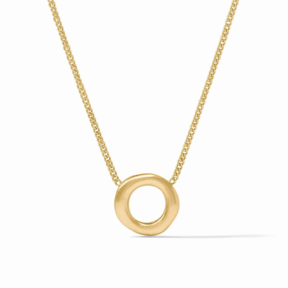 Julie Vos Delicate Adjustable 24K Gold-Plated Wave Circle Necklace