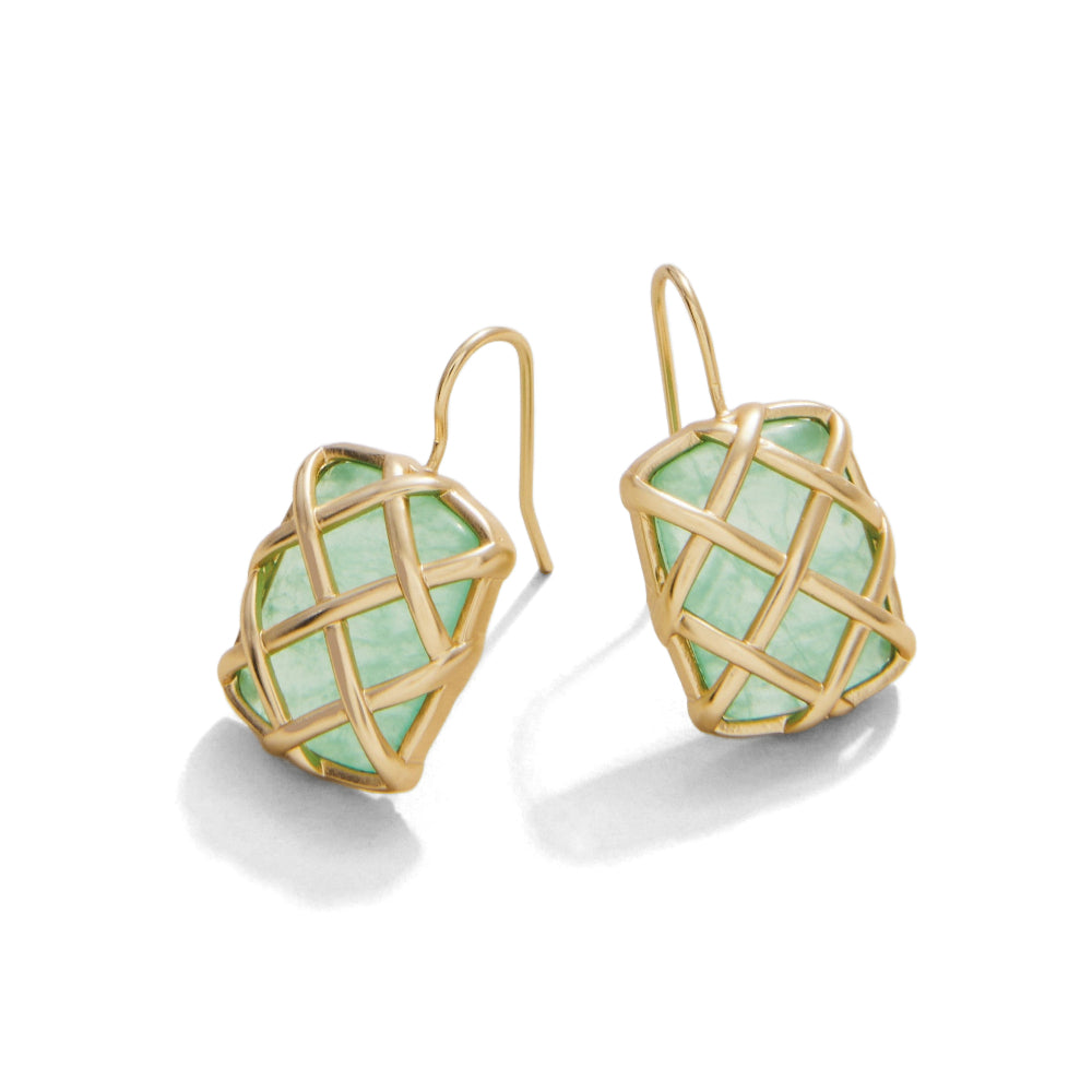Stylish Spartina Stonevale Mother-Of-Pearl and Green Earrings