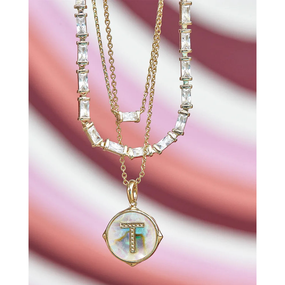 Kendra Scott's Elegant White Crystal Juliette Pendant Necklace