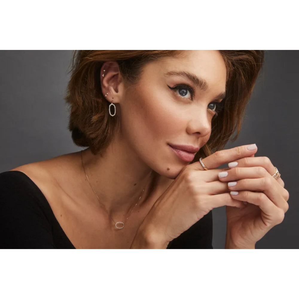 Kendra Scott Elisa 14k Rose Gold Open Frame Diamond Pendant Necklace for Women - A Timeless Jewelry Piece