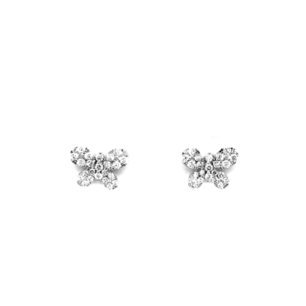 Exquisite 18k White Gold Diamond Butterfly Stud Earrings for Every Occasion