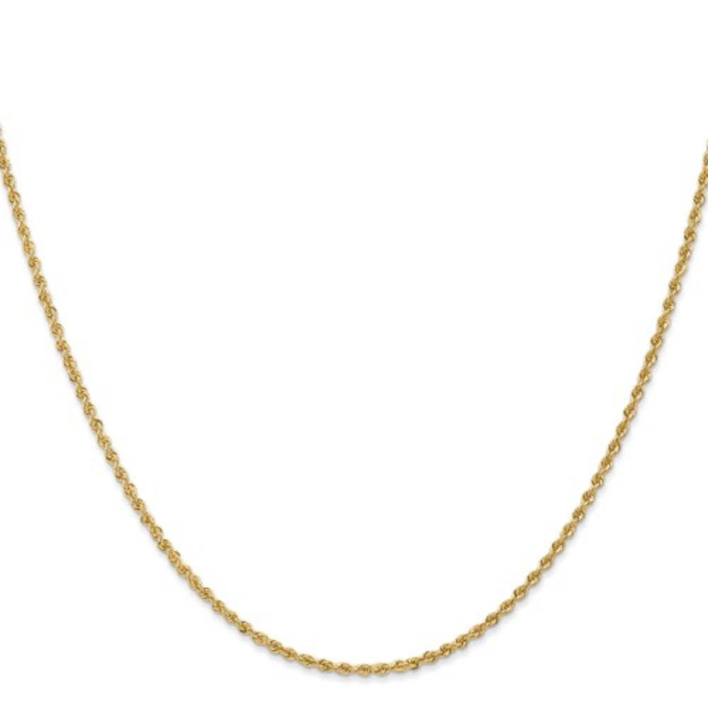 14k Yellow Gold Rope Chain Jewelry with 1.8mm Width