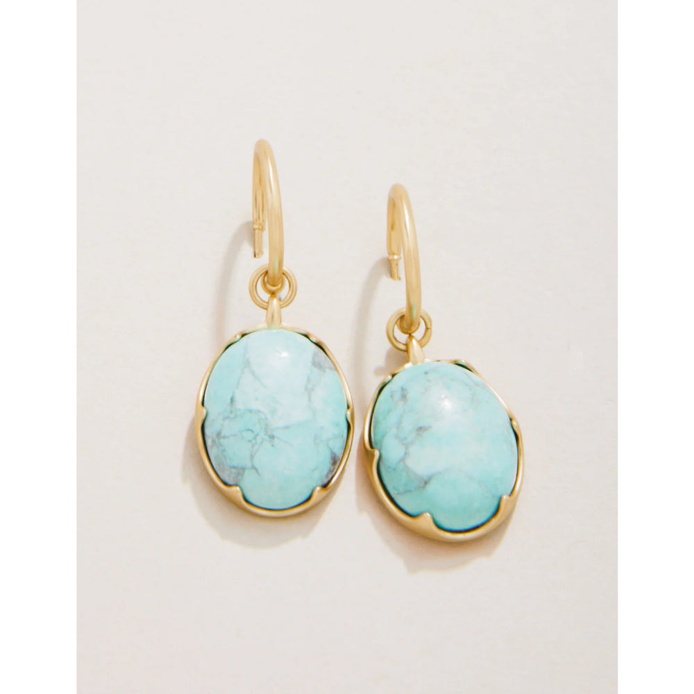 Light Turquoise Spartina Coraline 18kt Matte Gold Plated Earrings