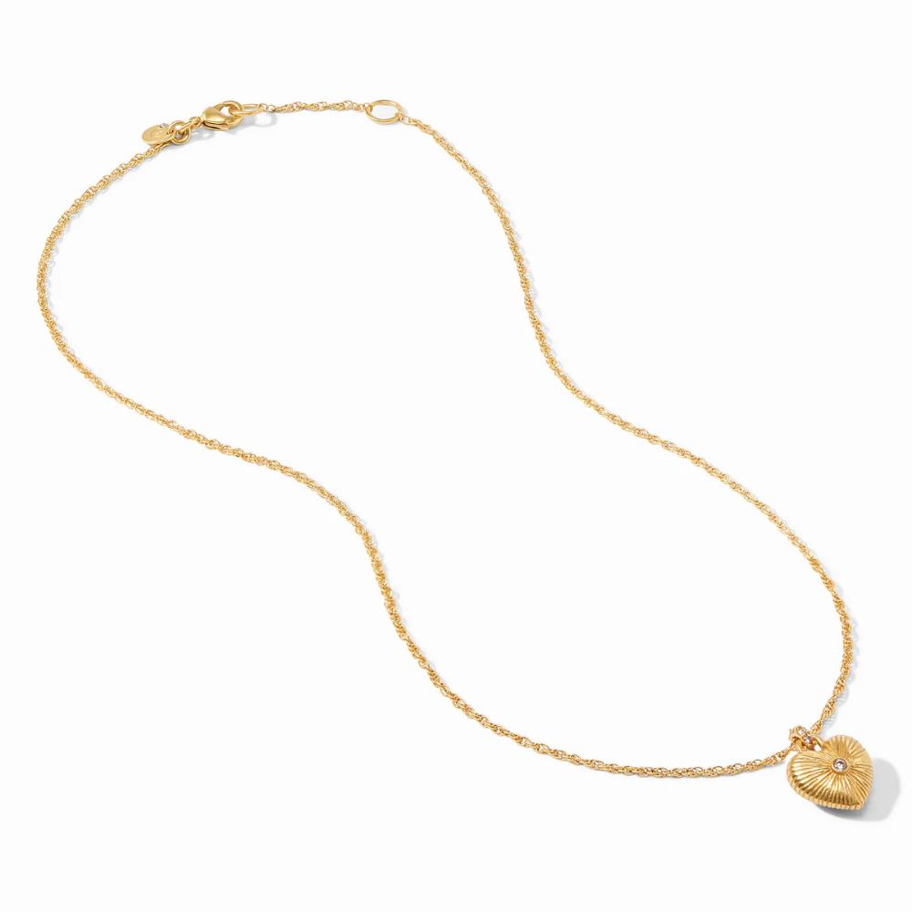 Julie Vos Esme Heart-Shaped Solitaire 24K Gold-Plated Necklace