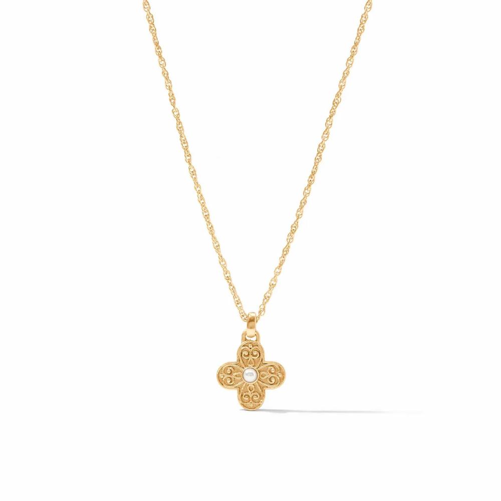 Julie Vos Delicate Pearl Corinth Necklace with 24K Gold Plate