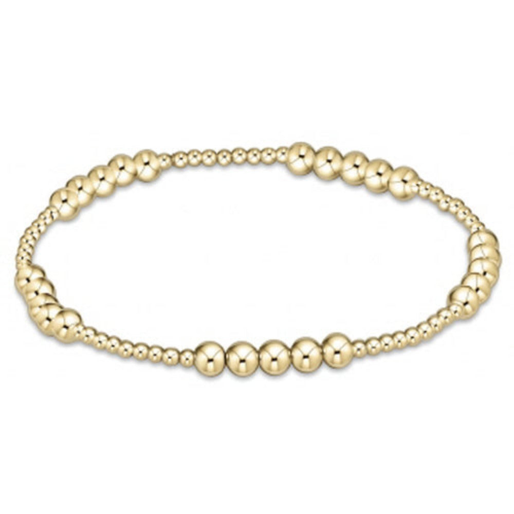 Ennewton 6.25-inch Classic Blissful Design Gold Bracelet - 2mm/4mm