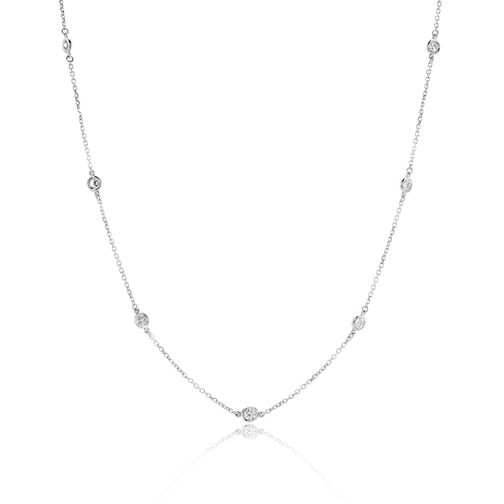 Smyth Diamond Classics 14k Gold Adjustable Diamond Necklace with Round Brilliant Cuts