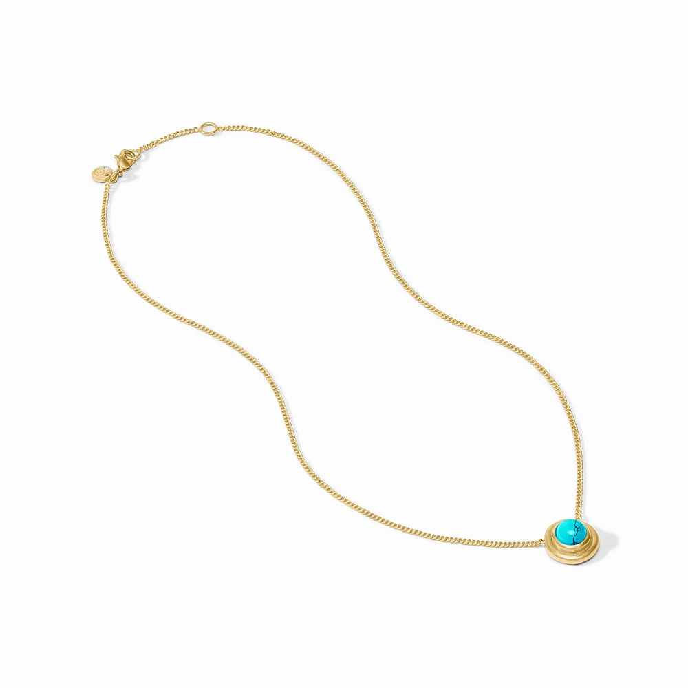 Julie Vos Delicate Wave Stone Cabochon Necklace for Women