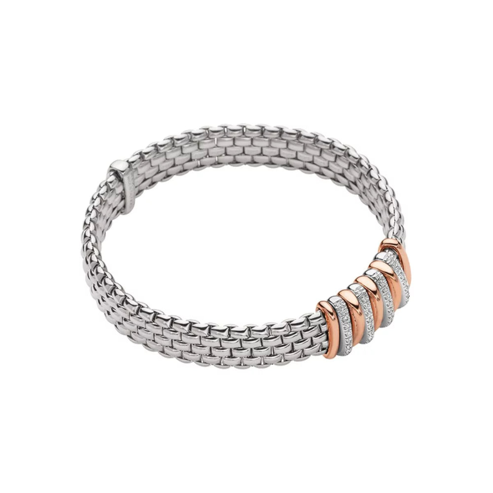 Fope 18k Gold Luxury Panorama Flex'It Diamond Bracelet for Women's Fashion