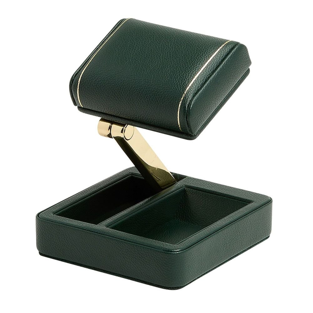 Green British Racing Style Single Travel Watch Stand by Wolf Designs for Watch Display