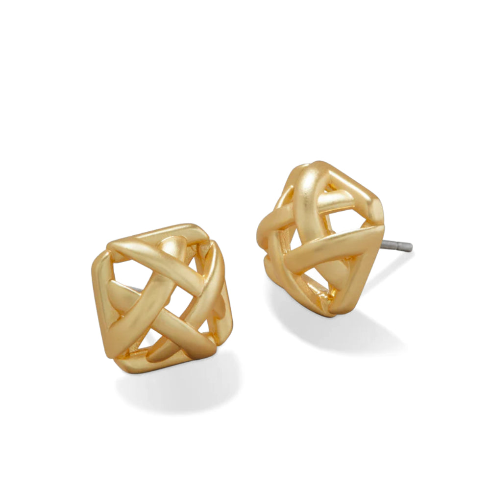 Gorgeous Gold Plated Spartina Cane Stud Earrings