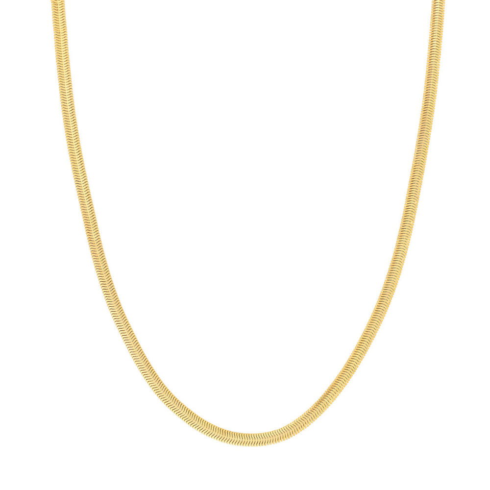 14k 4.2mm Hollow Oval Design Snake Chain for a Modern Look
