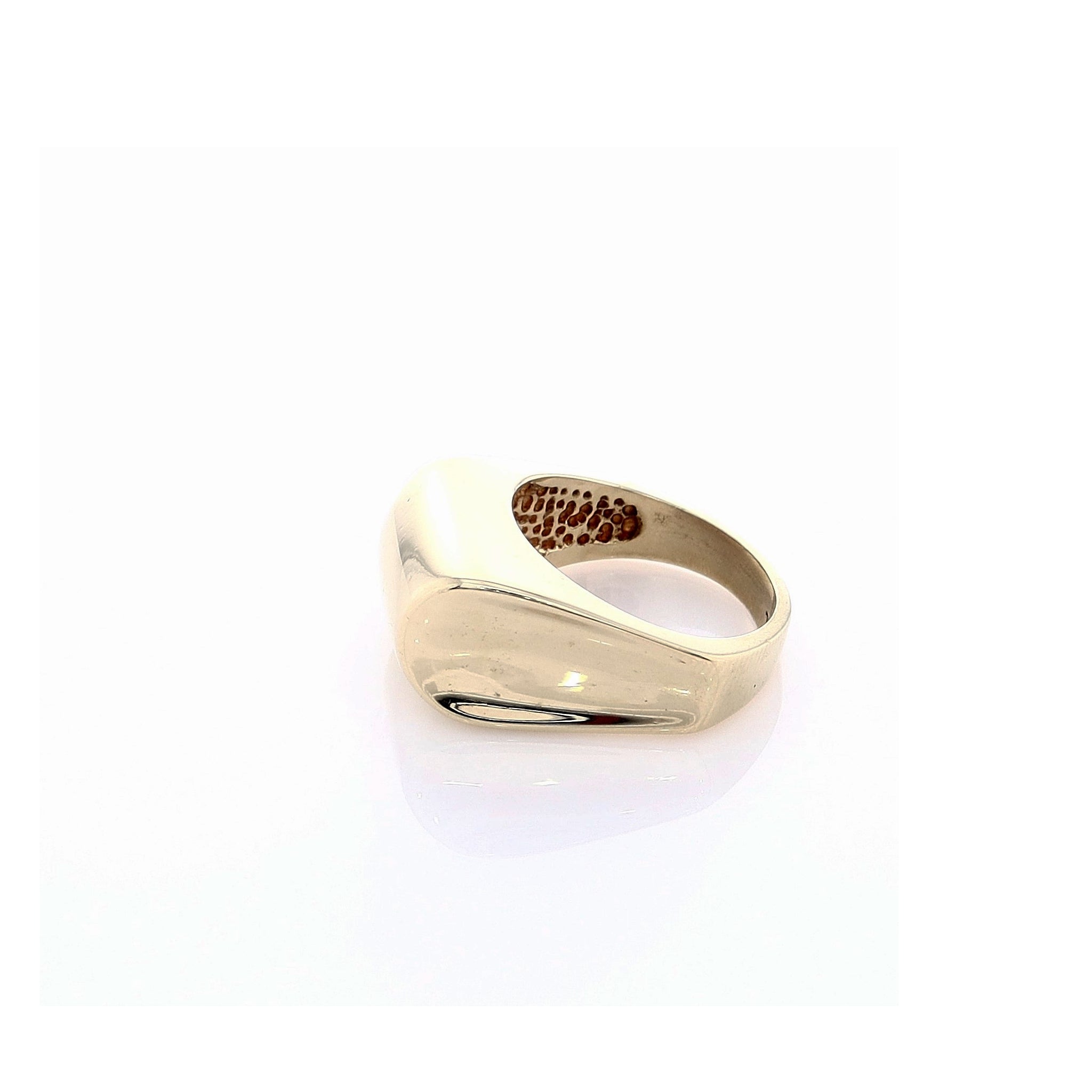 Exquisite 14k Yellow Gold Estate Ring with High - Polished Dome Top and Concave Sides