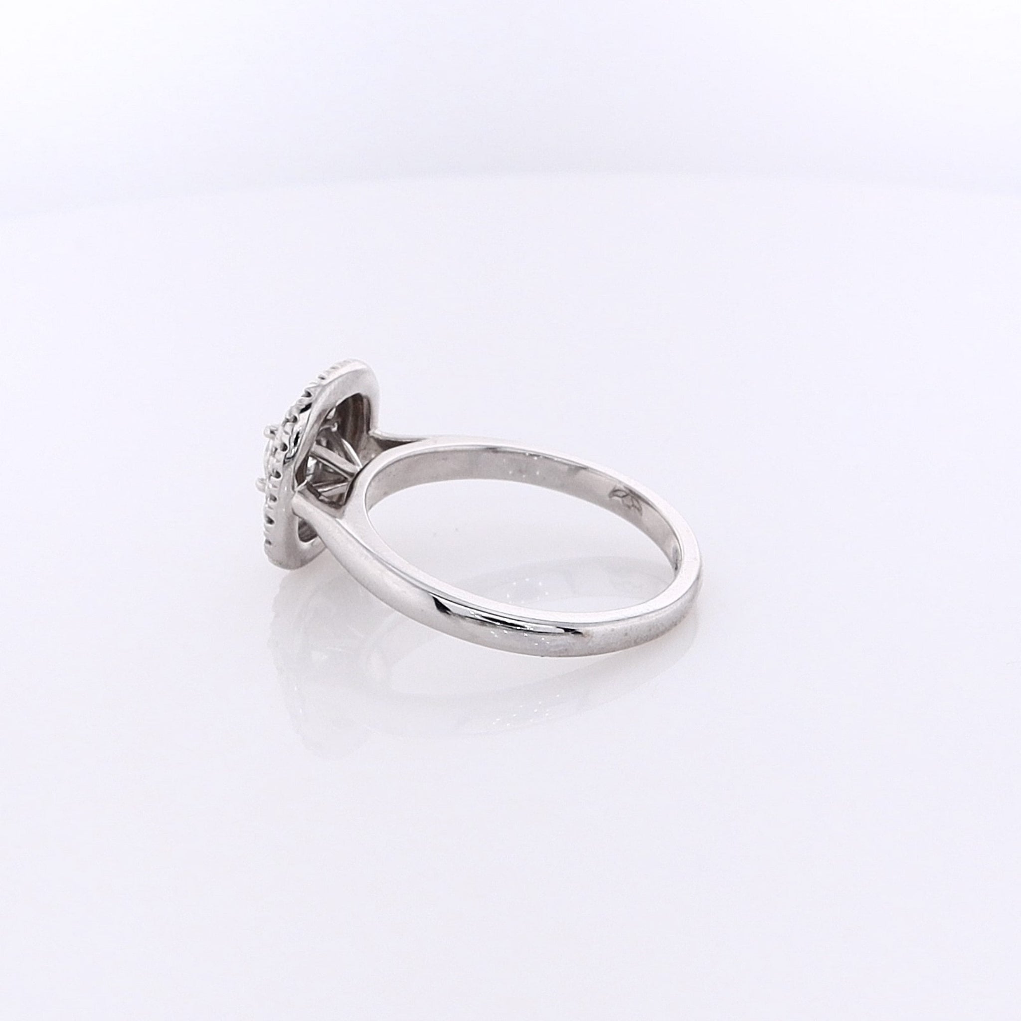 Stunning 14K White Gold Diamond Engagement Ring with Double Cushion Halo