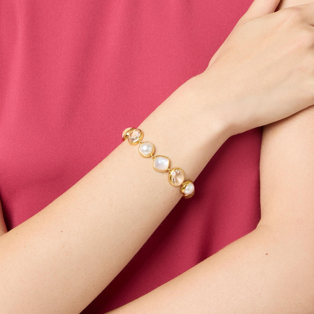 Julie Vos Glittering Kaleidoscope-Style Gold-Plated Tennis Bracelet for Women
