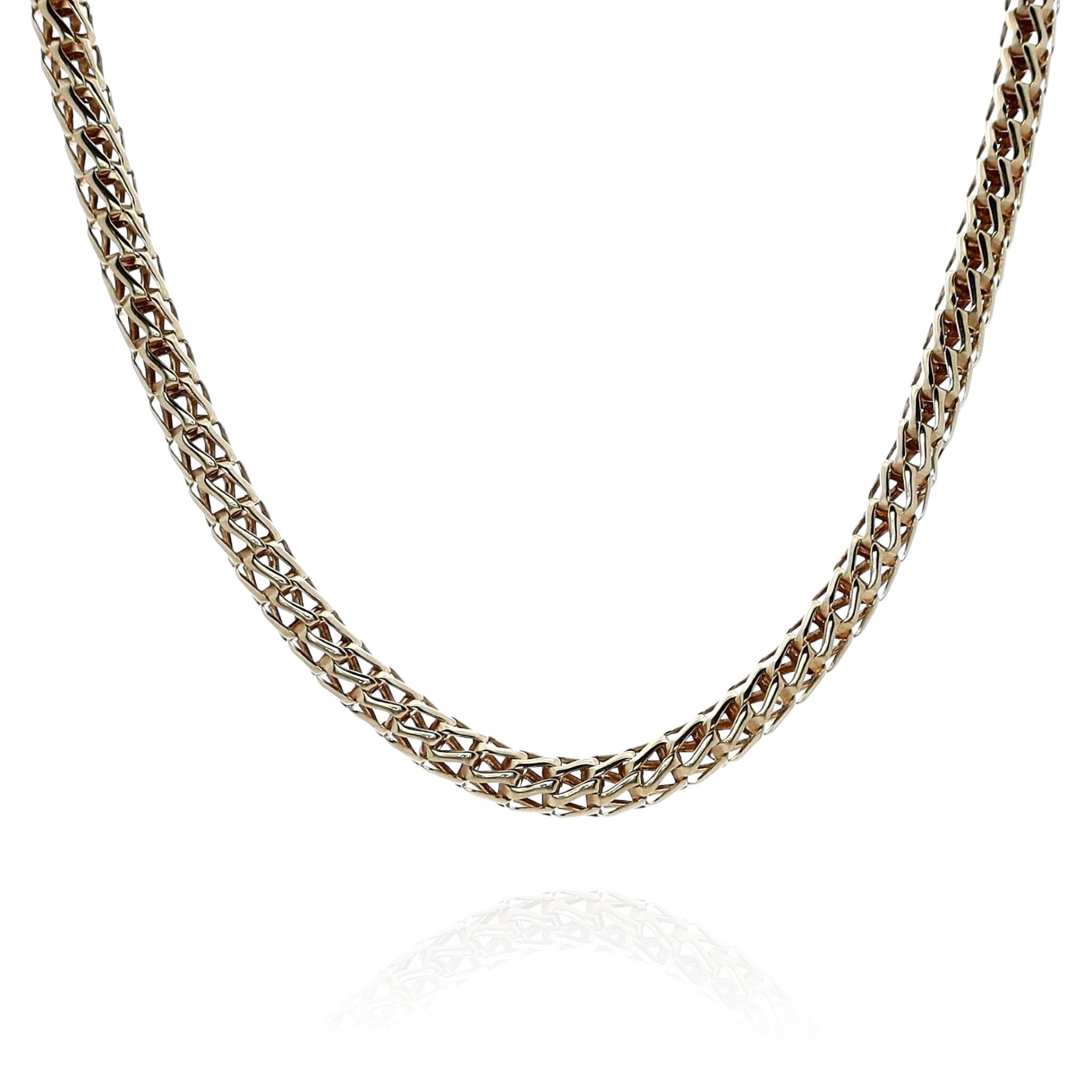 Exquisite Estate 14k Yellow Gold Rounded Pierced Mesh Design Necklace with 15.5 Inches Length for Women's Jewelry
