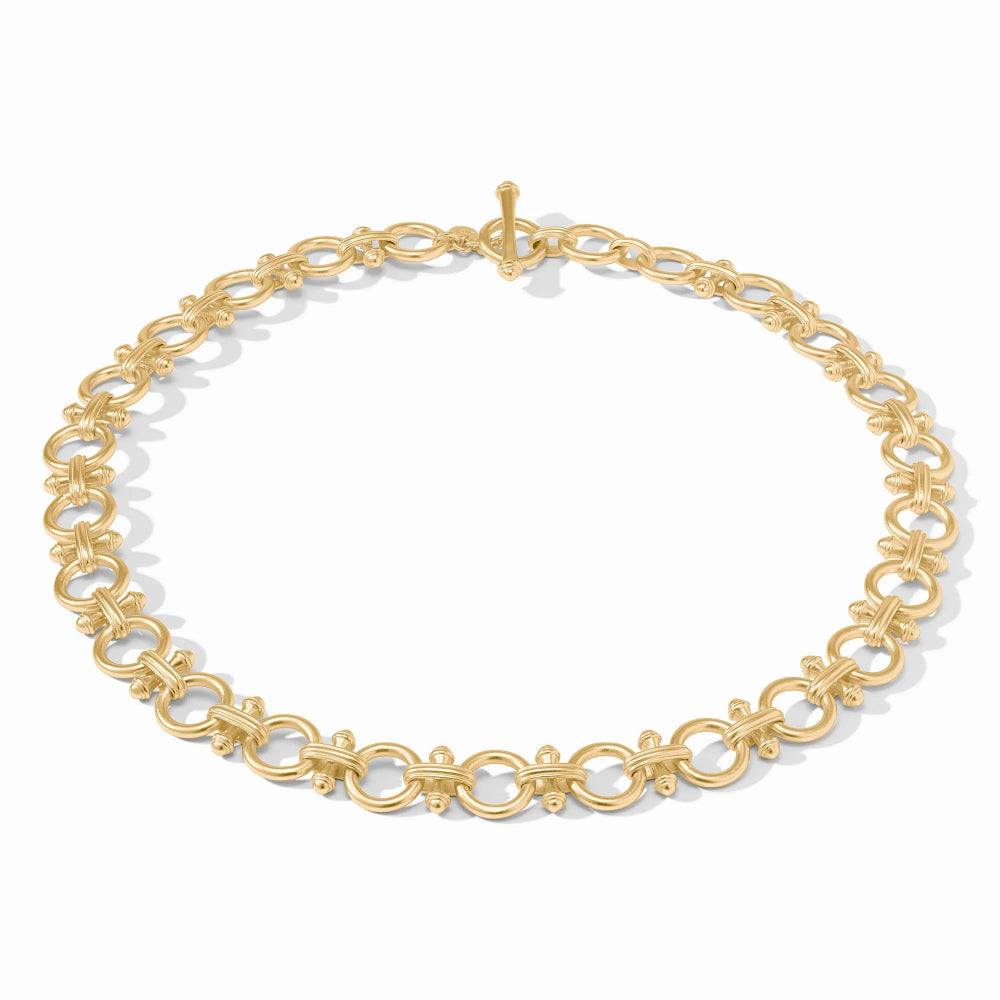 Julie Vos Adjustable Golden Bamboo Link Necklace with Toggle