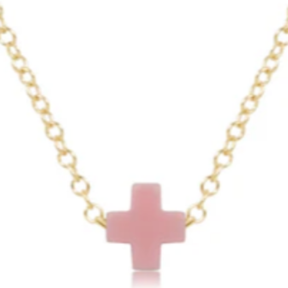 Enewton 14kt Gold-Filled Small Pink Signature Cross Necklace for E-girls