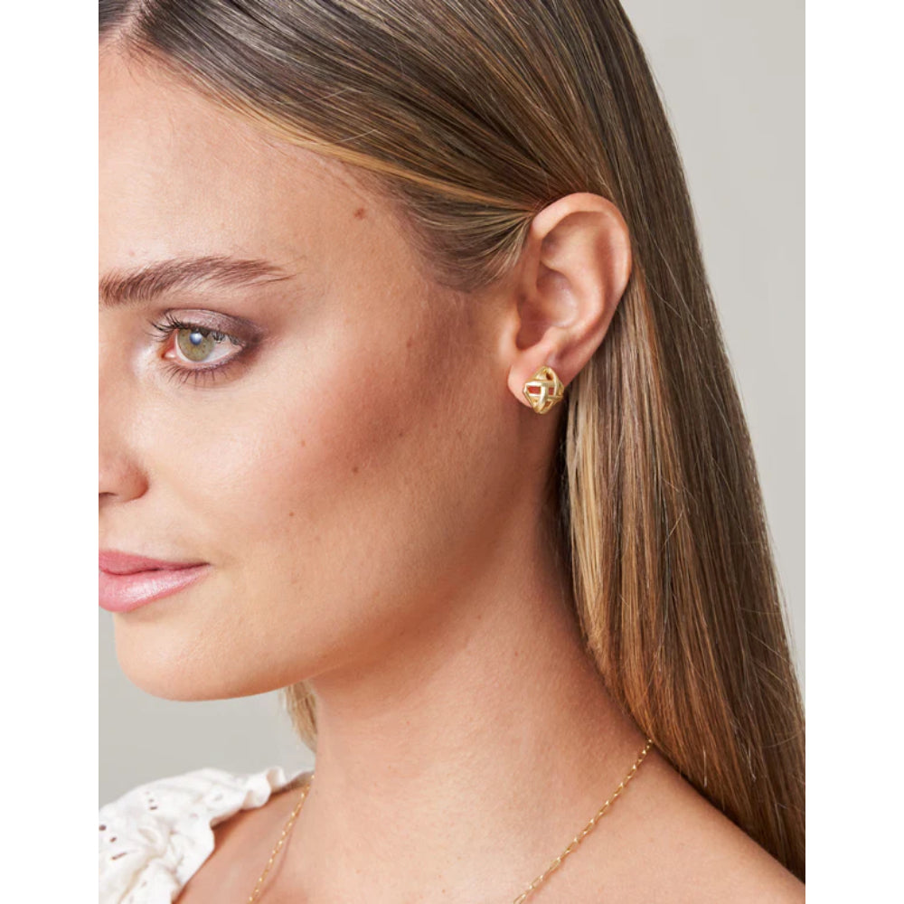 Gorgeous Gold Plated Spartina Cane Stud Earrings