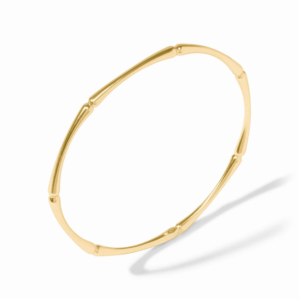 Julie Vos 24K Gold Plated Slender Bamboo Bangle for Longevity and Success