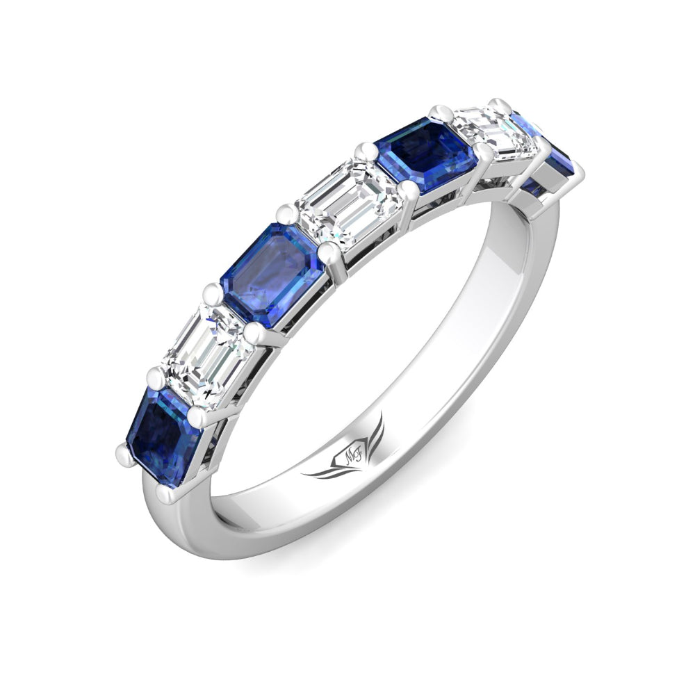 14k Gold Martin Flyer Band with Stunning Sapphires and Diamonds