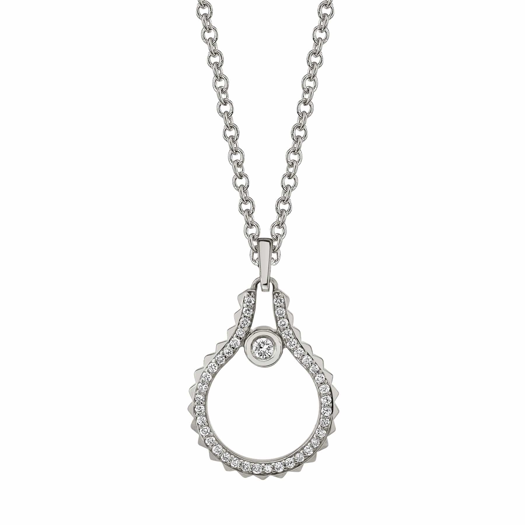 Michael M Mini Signature Tetra Pave Diamond Pendant