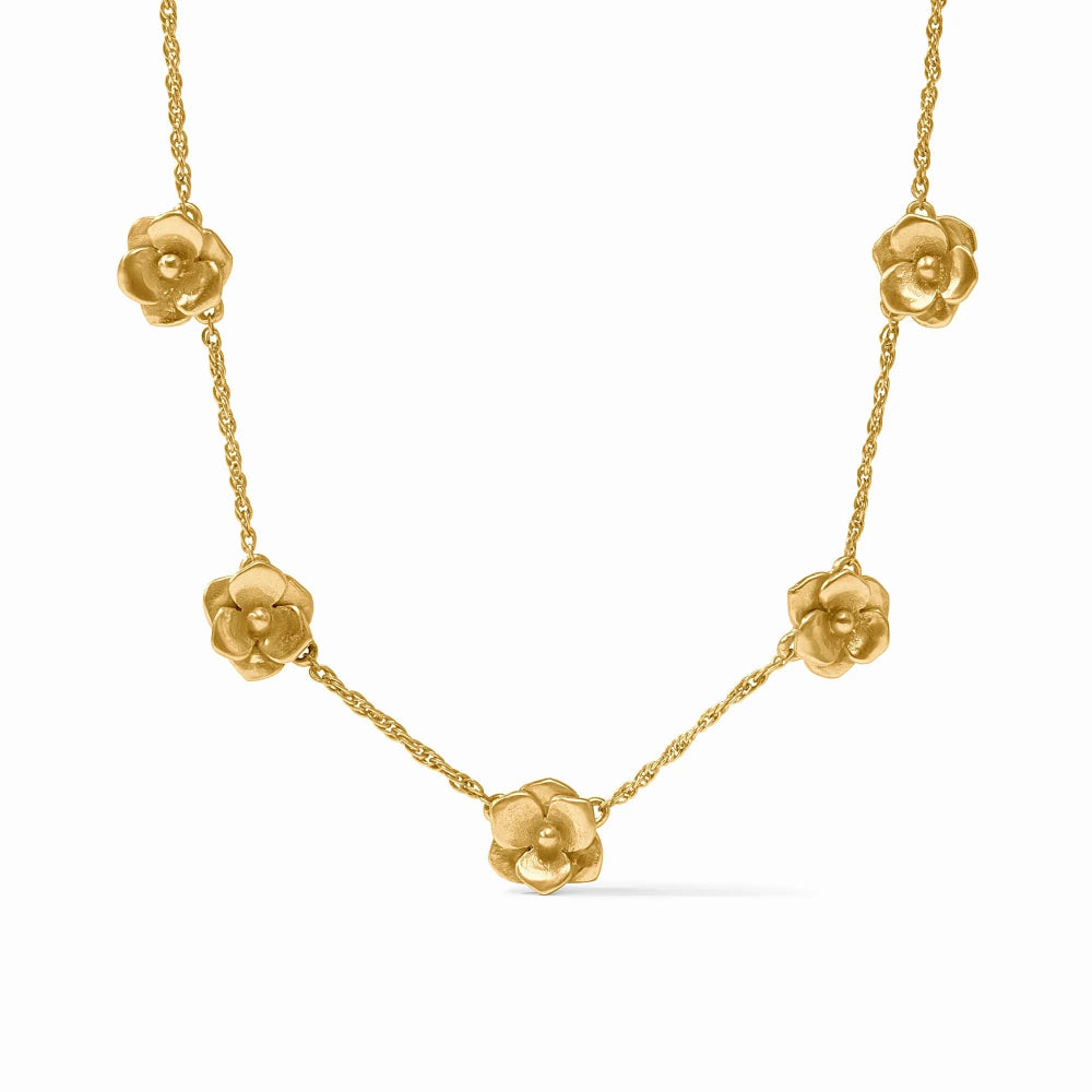 Julie Vos Delicate Golden Bloom Adjustable Station Necklace