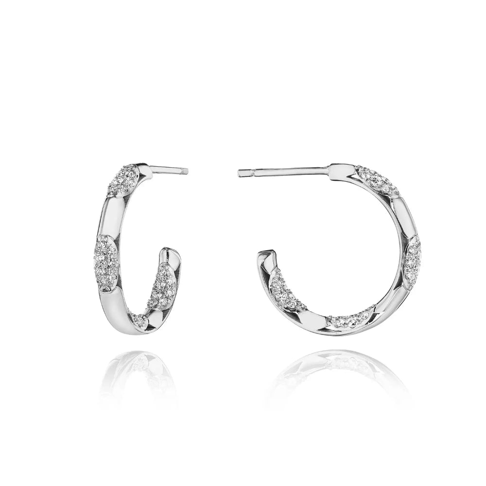 Tacori 18k Gold Small High Polish Crescent Eclipse Hoop Earrings, 20mm