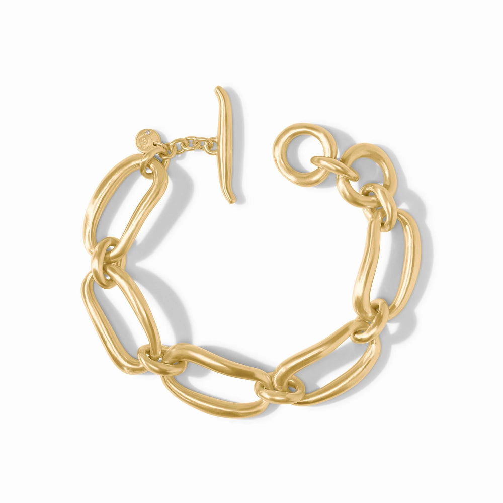 Julie Vos Adjustable 24K Gold Plated Wave Link Bracelet
