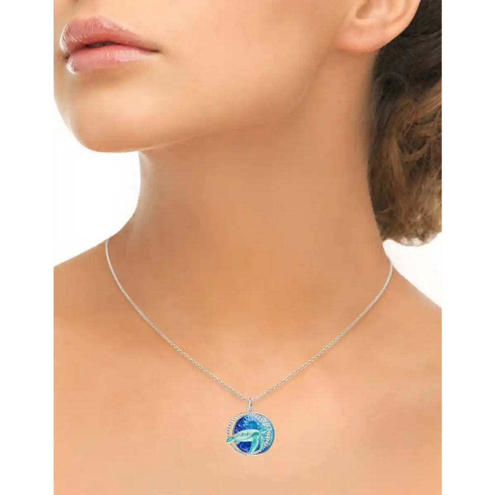 Stylish Nicole Barr Blue Sea Turtle Necklace with Adjustable Chain