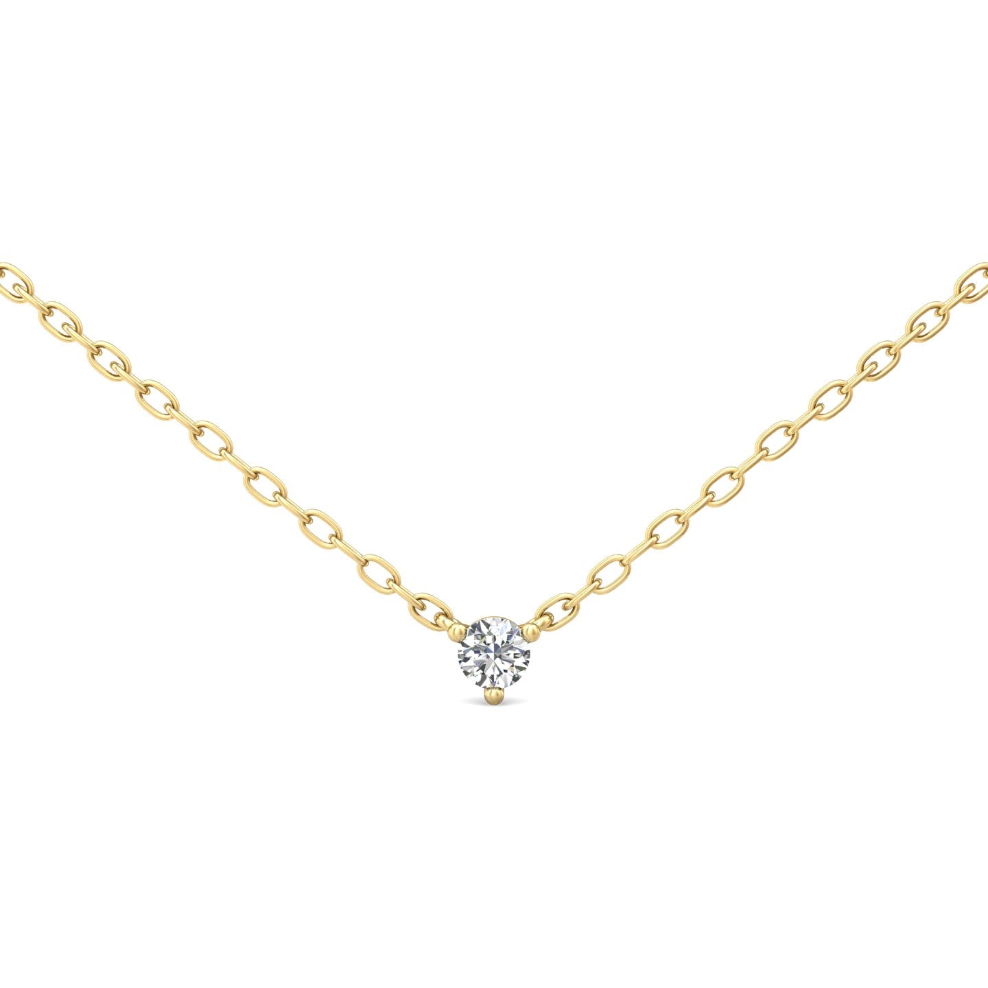 Smyth Diamond Classics Exquisite 14k Gold Single Round Diamond Solitaire Necklace Pendant