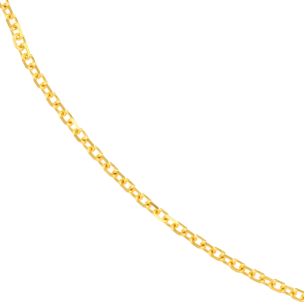 18-Inch 14k Gold Diamond-Cut Sparkling Cable Chain