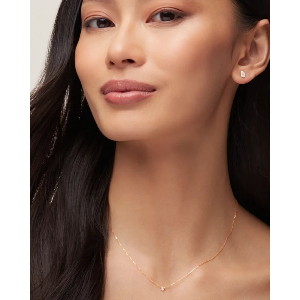 Kendra Scott's Exquisite Audrey 14k Gold Pendant Necklace Adorned with .07ct White Diamond - A Timeless Jewelry Piece