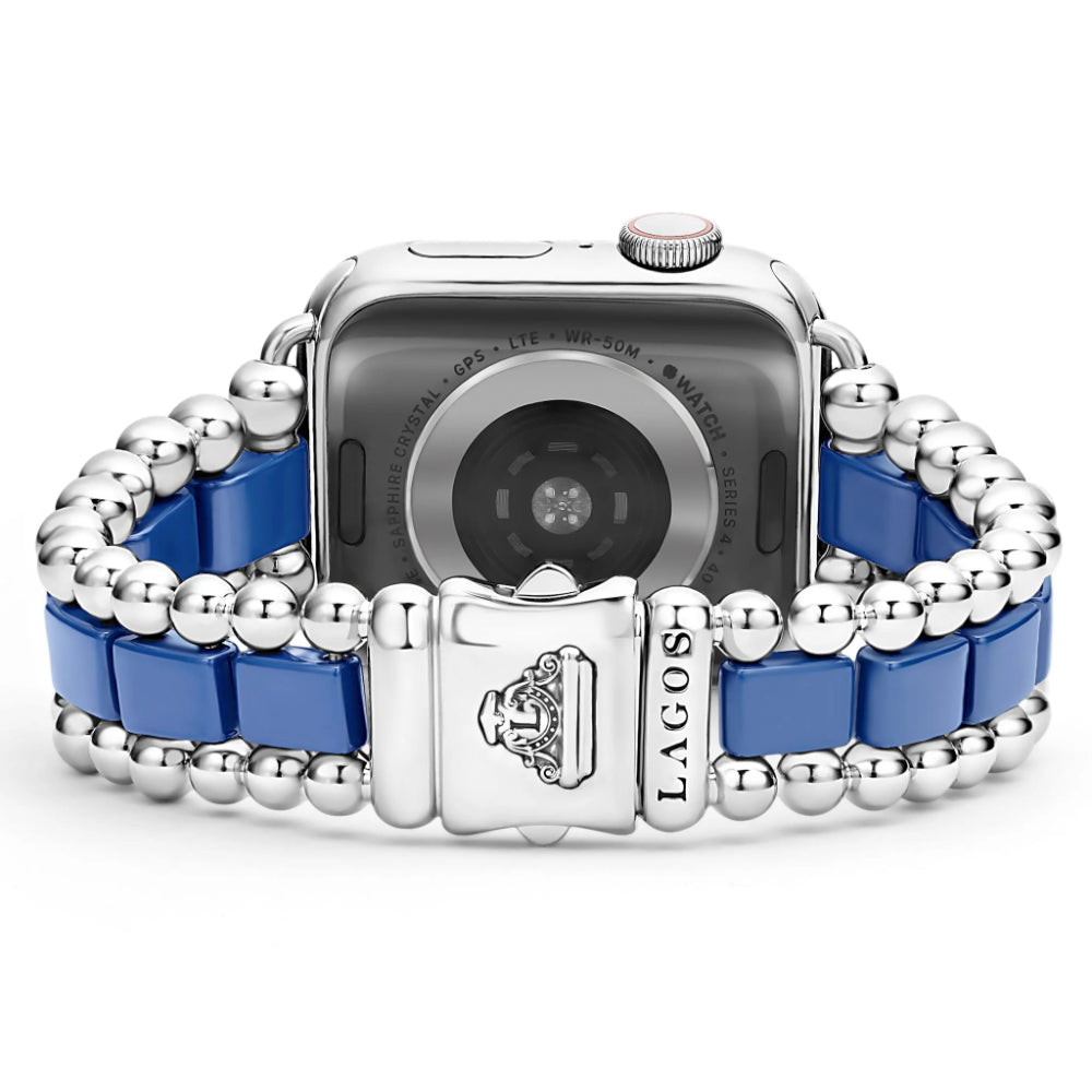 Lagos Smart Ultramarine Ceramic & Stainless Steel Apple Watch Bracelet, 38 - 45mm