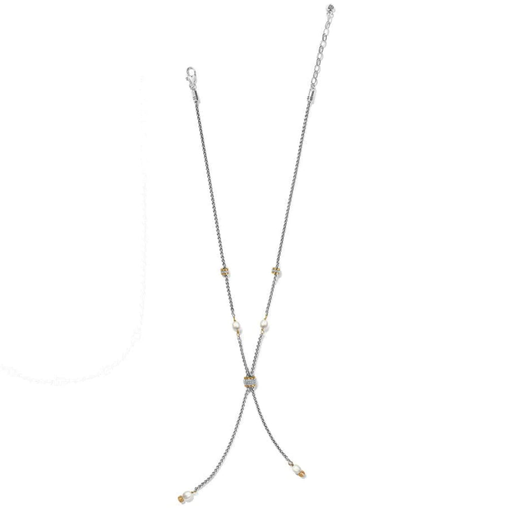 Modern Two-Tone Brighton Meridian Petite Pearl Y Necklace