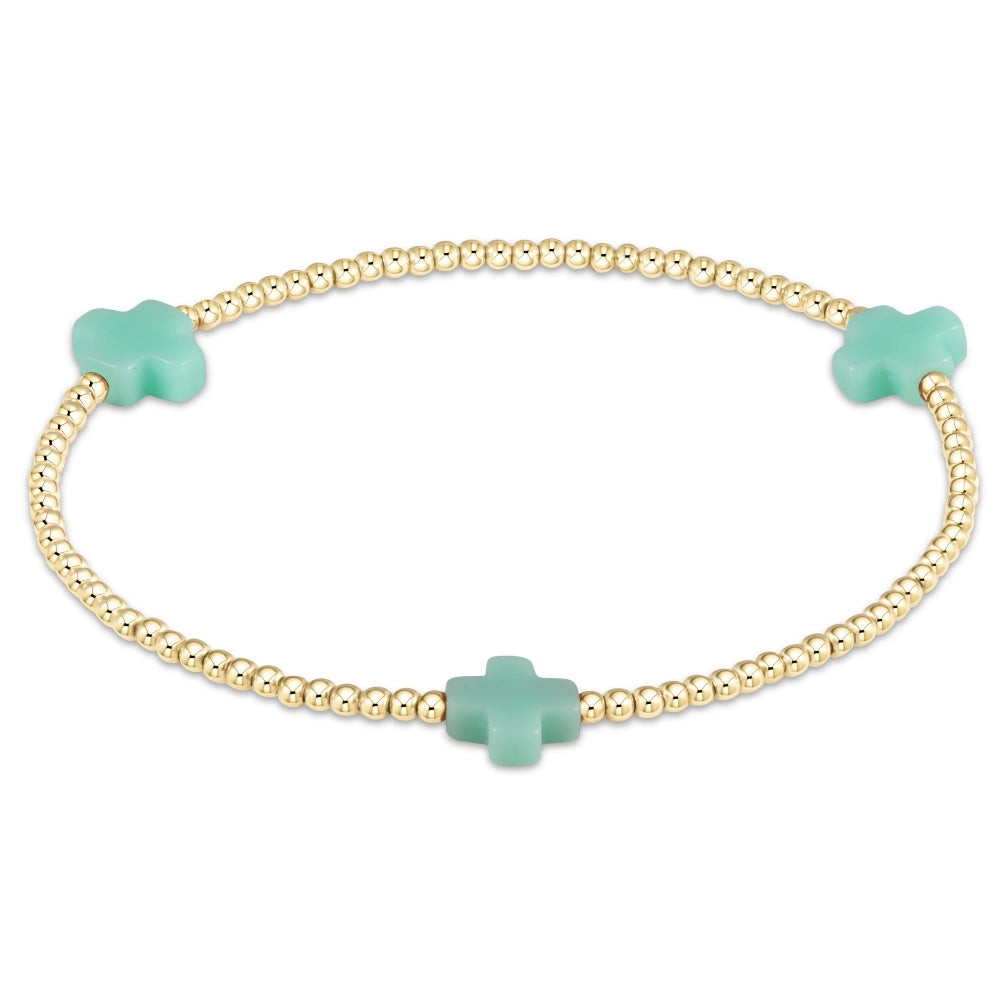 Enewton Mint 6.25 Signature 2mm Gold Pattern Cross Bead Bracelet