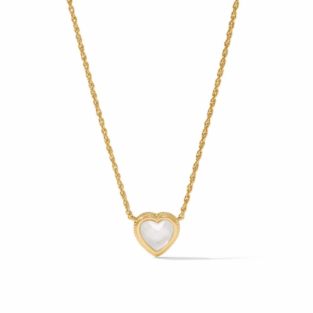 Exquisitely Delicate Julie Vos Heart-Shaped Gold-Plated Necklace