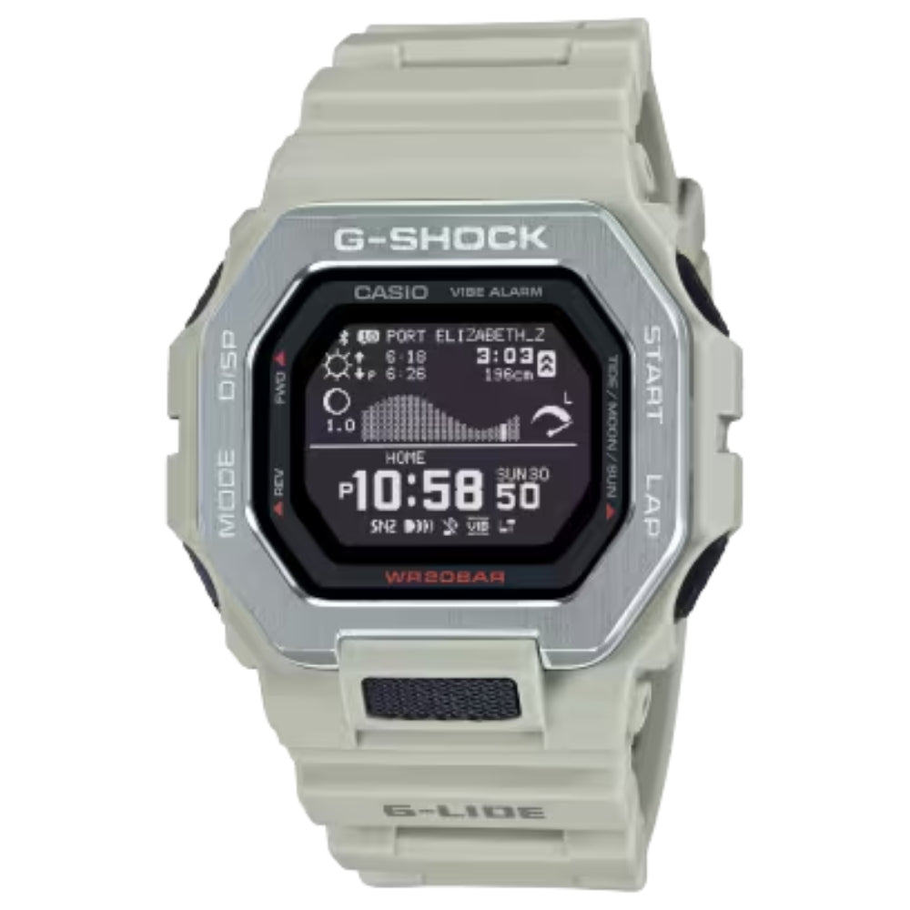 G-Shock G-Glide Smartphone-Connected Resin Sports Watch in Gray Color, Model GBX100-8