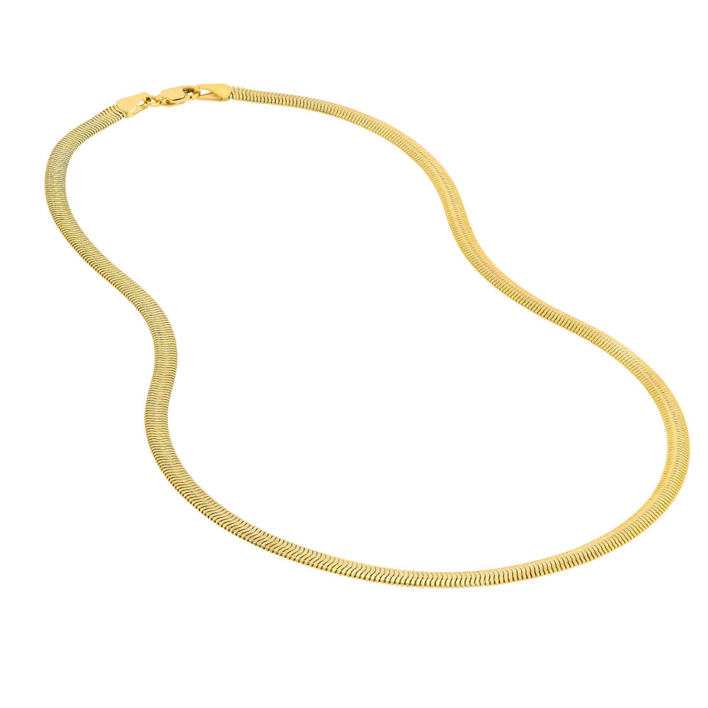 14k 4.2mm Hollow Oval Design Snake Chain for a Modern Look