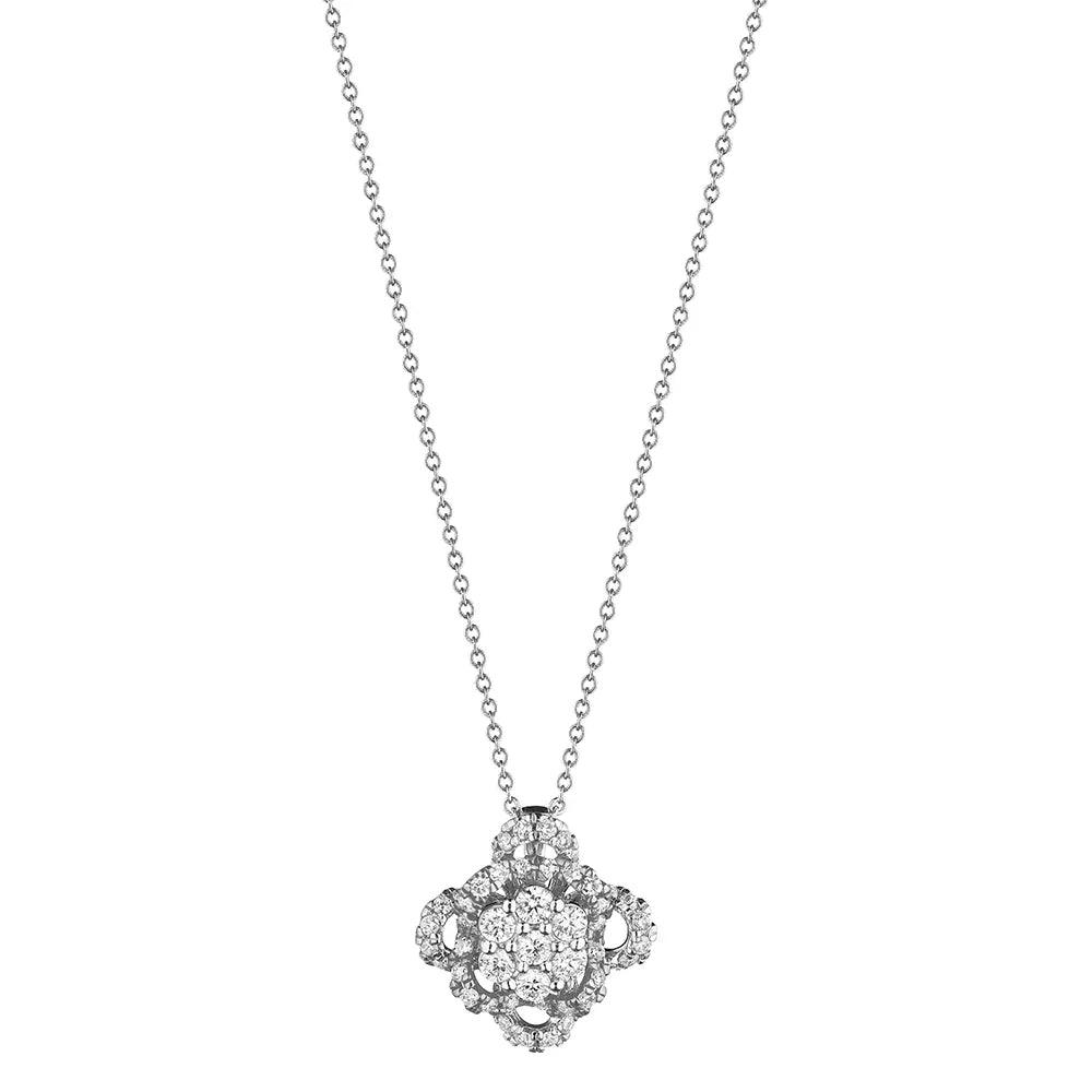 Verragio 18k Gold Floret Cluster Diamond Pendant for Elegant Jewelry Lovers
