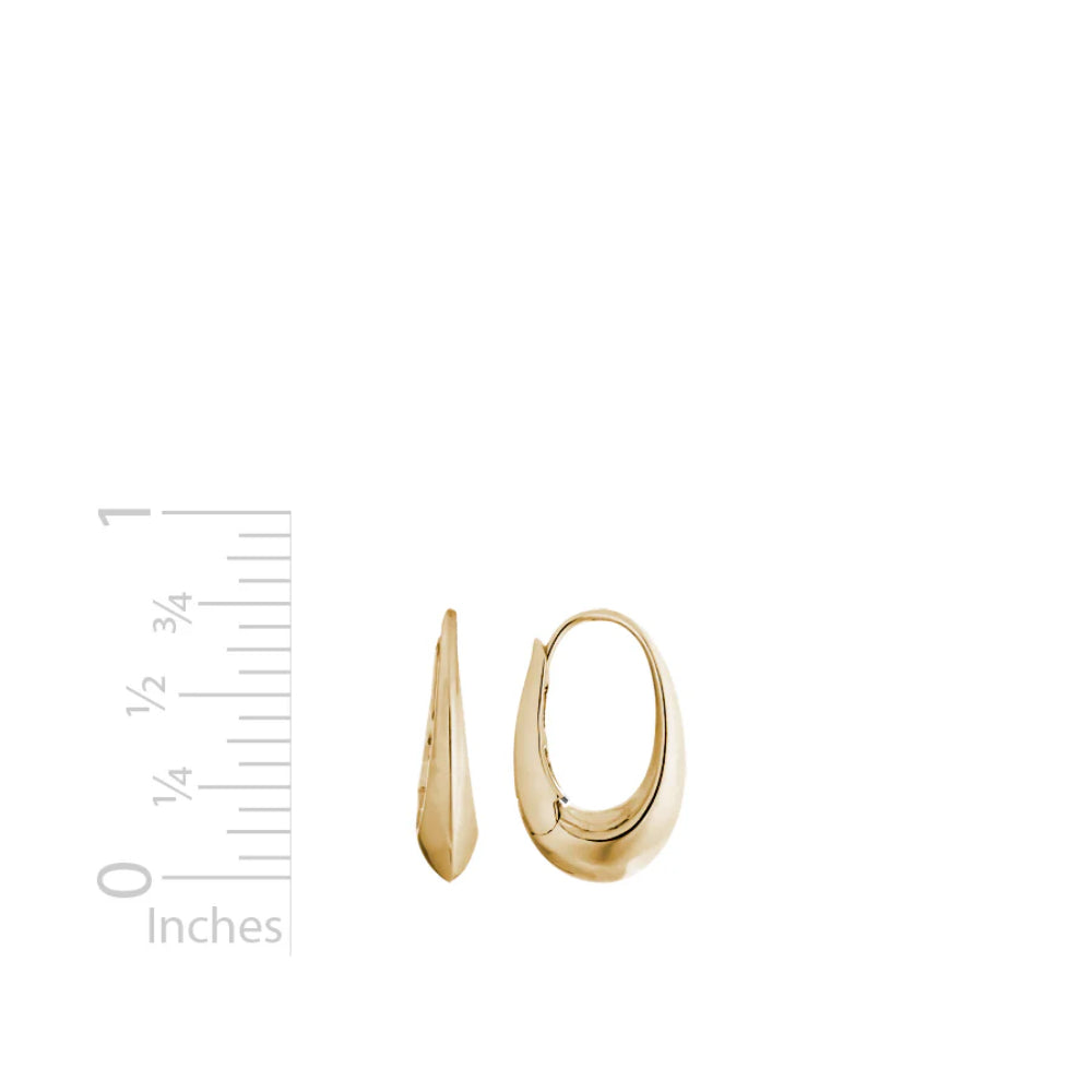 14k Yellow Gold Elegant Endless Hoop Earrings with a 19x9mm Size