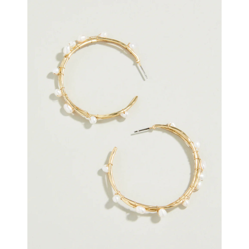 Spartina Pearl-Wrapped Swell Hoop Earrings for Everyday Wear