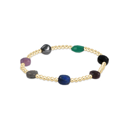 Enchanting 6.25-inch 14kt Gold-Filled 3mm Bead & 8mm Gemstone Bracelet for Fall/Winter 2024
