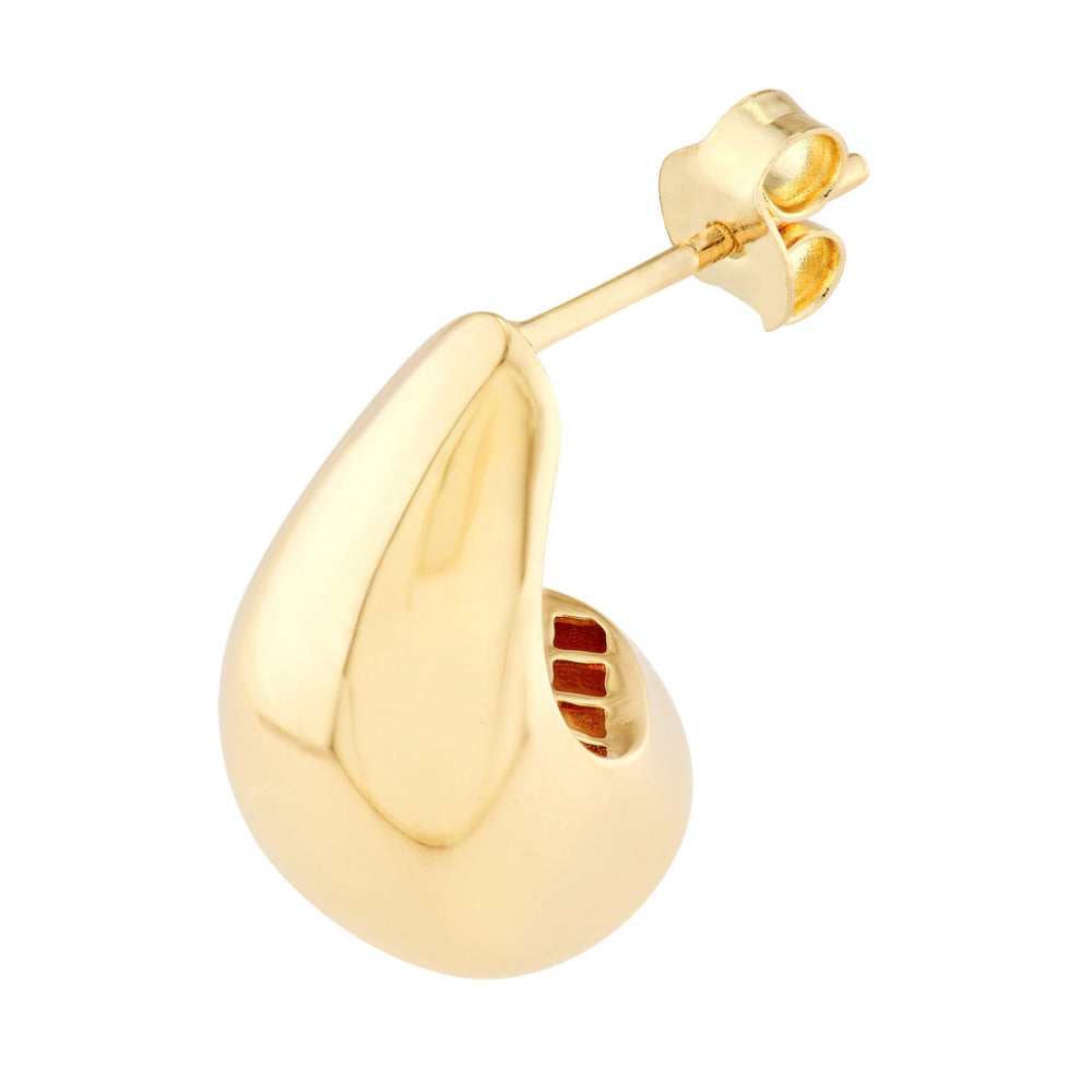 Exquisite 14k Gold Teardrop Dome Fashion Earrings for Women