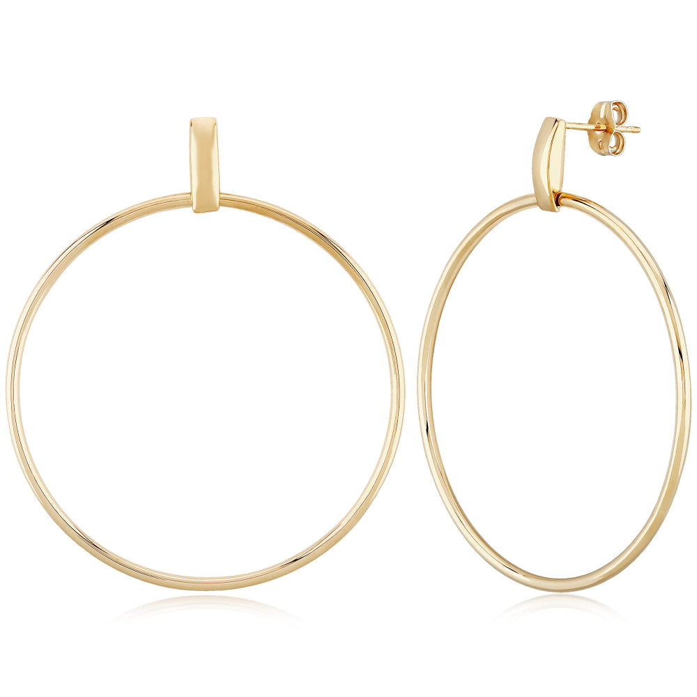 Stylish 14k Gold Big-sized Hoop Earrings for Fashion Lovers