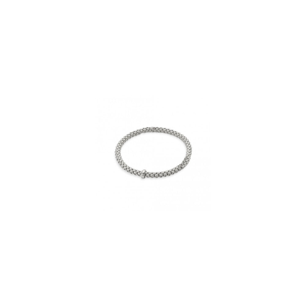 Fope 18k White Gold Expandable Flex'It Bracelet from Solo Collection, Medium Size