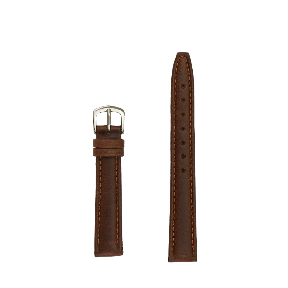 Brown Ladies' Authentic Oil-Tanned Leather Padded Watch Band