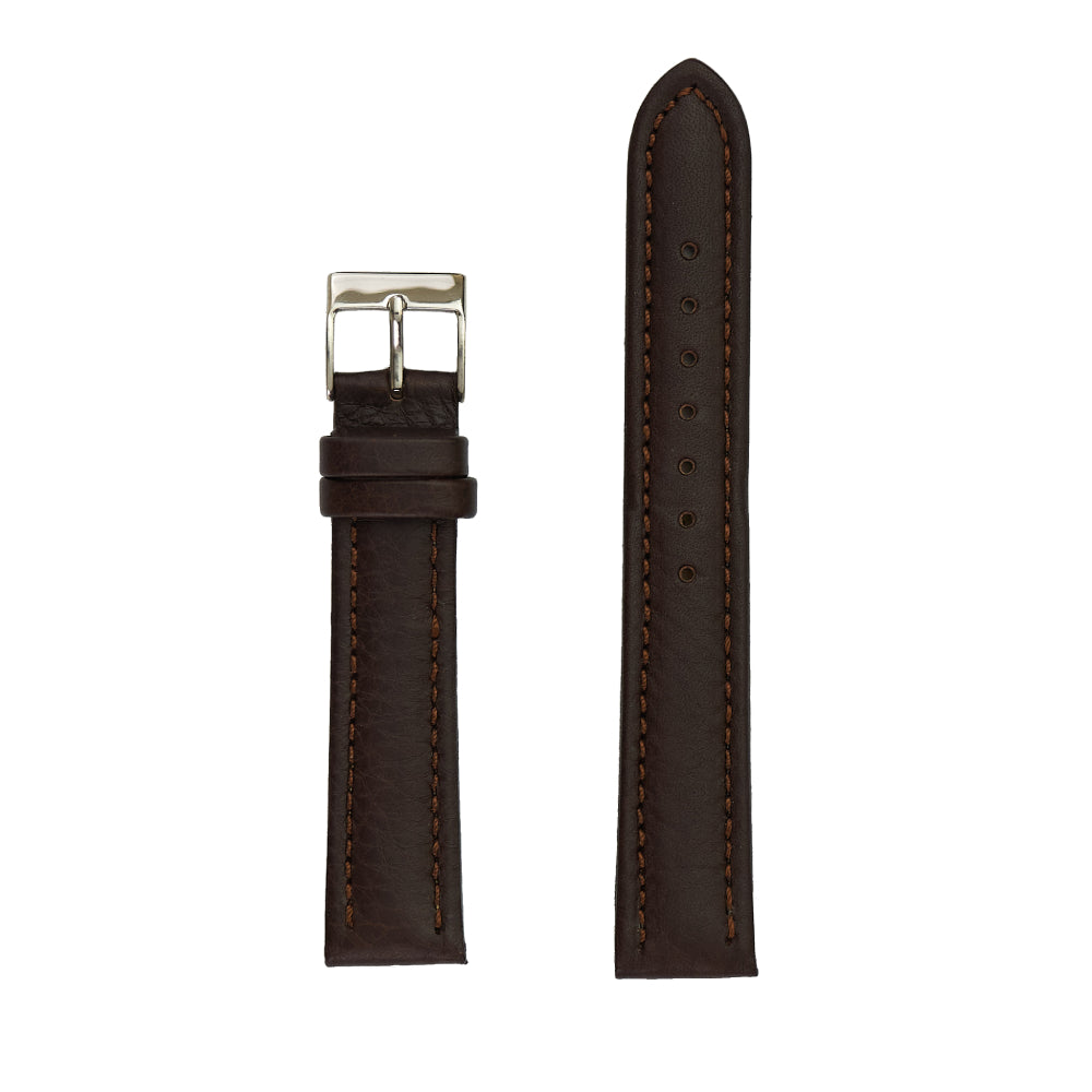 Brown Men's Premium Genuine Smooth Leather Wristwatch Band