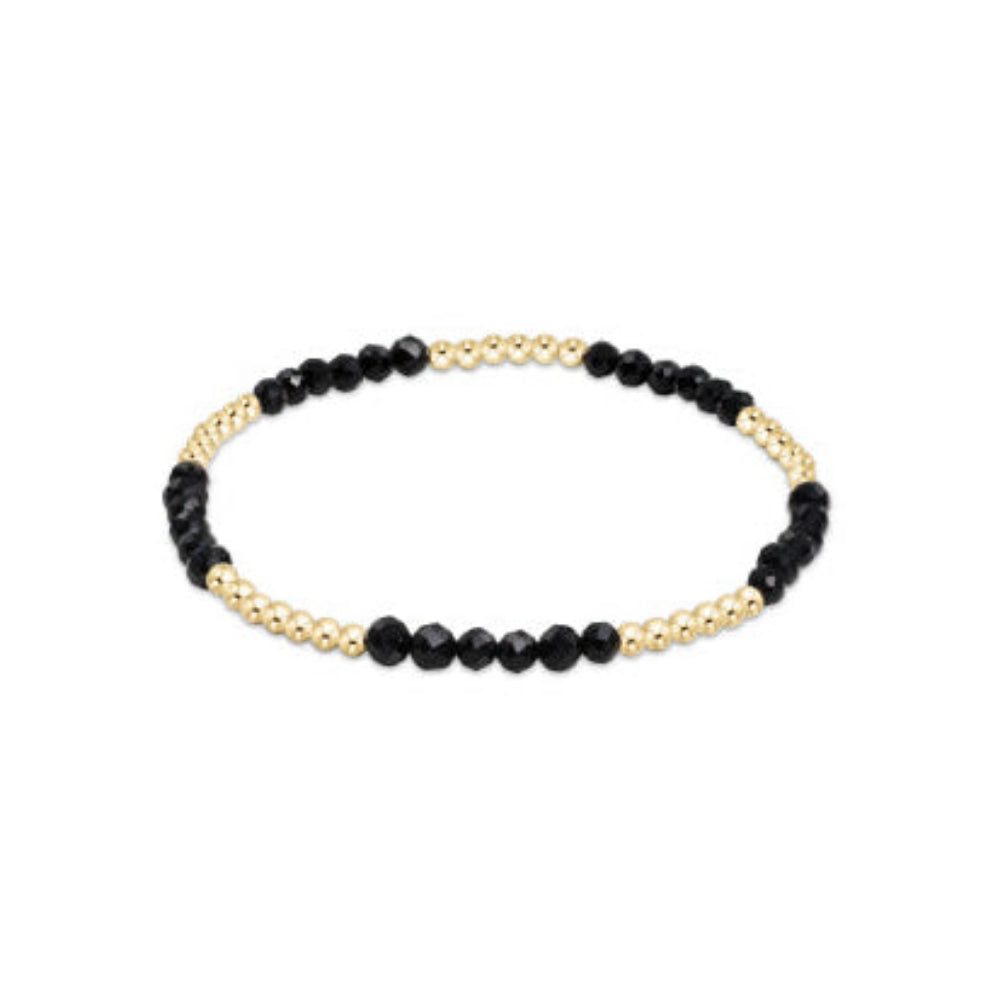 enewton 6.25-Inch Faceted Onyx Gemstone Bead Bracelet with Blissful Pattern and 2.5mm Beads
